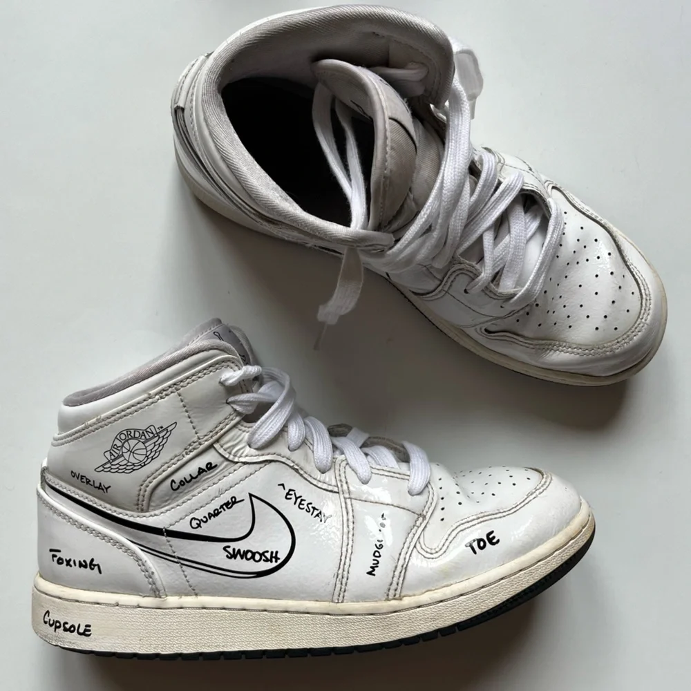 Nike Air Jordan 1 Mid SS GS Schematic- Youth- Size 5.5Y - [DQ1864-100] - Picture 13 of 15